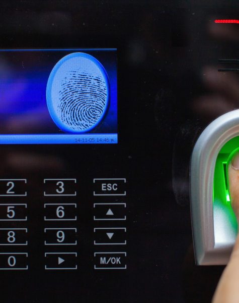 Fingerprint scanner and a keyboard